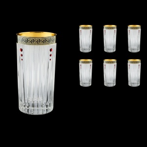 Timeless B0 TAGB SKLI Water Glasses 440ml 6pcs Antique Golden Black+SKLI (57-133/bKLI)