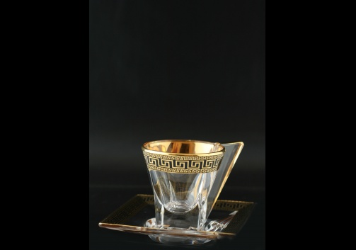 Fusion ES FAGB b Cup Espresso 76ml 1pc in Antique Golden Black Decor (57-335/b)