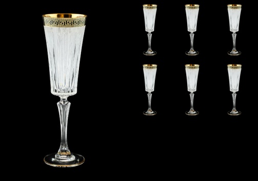 Timeless CFL TAGB S Champagne Fluetes 210ml 6pcs Antique Golden+S (57-131/b)