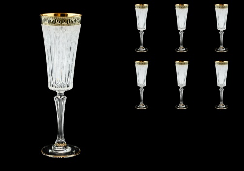 Timeless CFL TAGB S Champagne Flutes 210ml 6pcs Antique Golden+S (57-131/b)