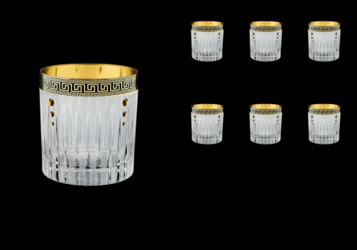 Timeless B2 TAGB SKTO Whisky Glasses 360ml 6pcs Antique Golden Black+SKTO (57-132/bKTO)