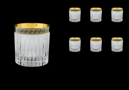 Timeless B2 TAGB S Whisky Glasses 360ml 6pcs Antique Golden Black+S (57-132/b)