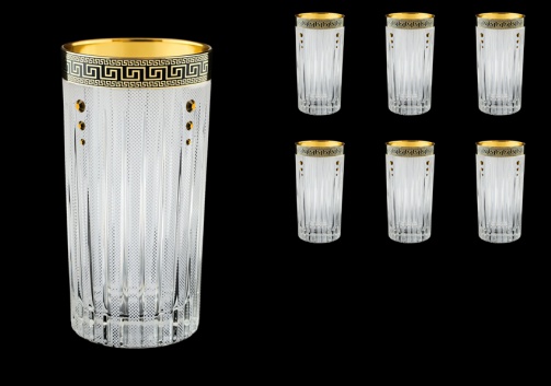 Timeless B0 TAGB SKTO Water Glasses 440ml 6pcs Antique Golden Black+SKTO (57-133/bKTO)