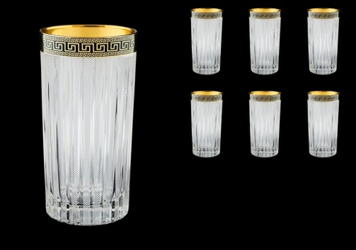 Timeless B0 TAGB S Water Glasses 440ml 6pcs Antique Golden Black+S (57-133/b)