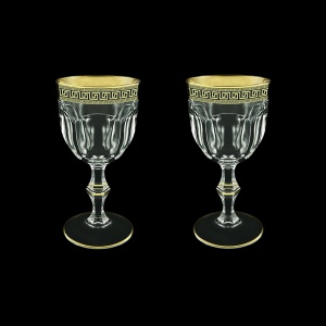 Provenza C2 PAGB Wine Glasses 230ml 2pcs in Antique Golden Black Decor (57-140/2/b)