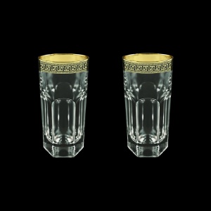 Provenza B0 PAGB Water Glasses 370ml 2pcs in Antique Golden Black Decor (57-141/2/b)