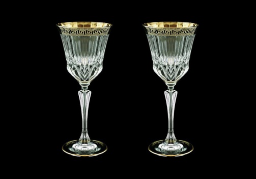 Adagio C3 AAGB b Wine Glasses 220ml 2pcs in Antique Golden Black Decor (57-482/2/b)