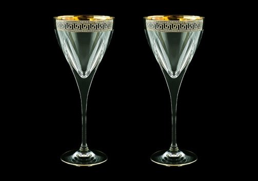 Fusion C2 FAGB b Wine Glasses 250ml 2pcs in Antique Golden Black Decor (57-432/2/b)