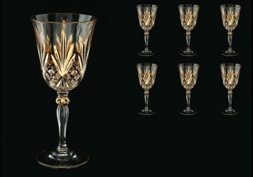 Melodia C2 MPG Wine Glasses 270ml 6pcs in Platinum&Gold (1203)