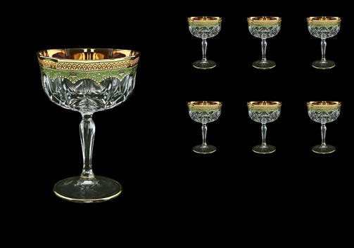 Opera CCH OEGG Champagne Bowl 240ml 6pcs in Flora´s Empire Golden Green Decor (24-619)