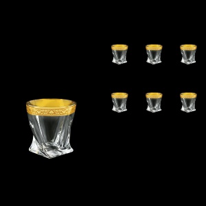 Bohemia Quadro B2 QNGC Whisky Glasses 340ml 6pcs in Romance Golden Classic Decor (33-465)