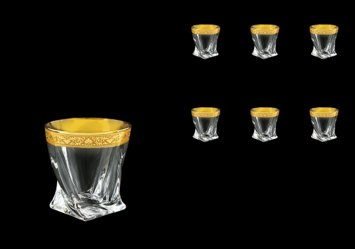 Bohemia Quadro B2 QNGC Whisky Glasses 340ml 6pcs in Romance Golden Classic Decor (33-465)