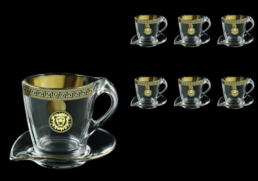 Mamanonmama CA MLGB Cappuccino 260ml 6pcs in Antique&Leo Golden Black Decor (42-333/6)