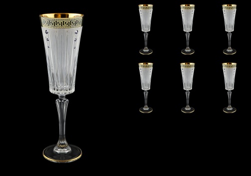 Timeless CFL TAGB SKCR Champagne Fluetes 210ml 6pcs Antique Golden+SKCR (57-131/bKCR)
