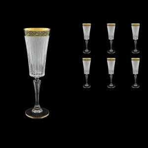 Timeless CFL TMGB S Champagne Fluetes 210ml 6pcs in Lilit Golden Black Decor+S (31-131)