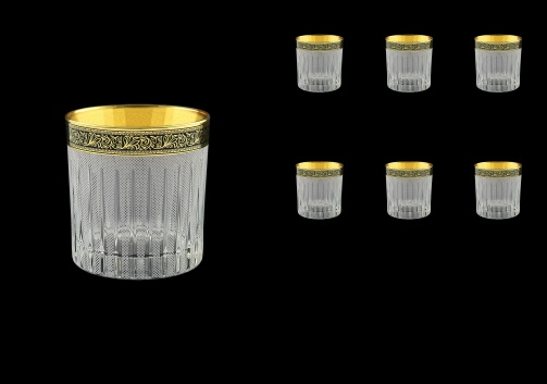 Timeless B2 TMGB S Whisky Glasses 360ml 6pcs in Lilit Golden Black Decor+S (31-132)