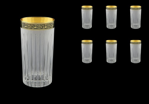 Timeless B0 TMGB S Water Glasses 440ml 6pcs in Lilit Golden Black Decor+S (31-133)