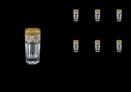 Provenza B5 PEGW Liqueur Tumblers 50ml 6pcs in Flora´s Empire Golden White Decor (21-520)