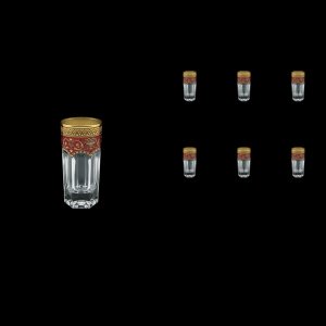 Provenza B5 PEGR Liqueur Tumblers 50ml 6pcs in Flora´s Empire Golden Red Decor (22-520)
