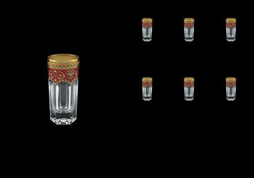 Provenza B5 PEGR Liqueur Tumblers 50ml 6pcs in Flora´s Empire Golden Red Decor (22-520)