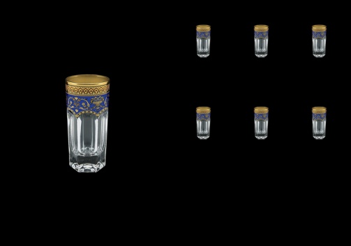 Provenza B5 PEGC Liqueur Tumblers 50ml 6pcs in Flora´s Empire Golden Blue Decor (23-520)