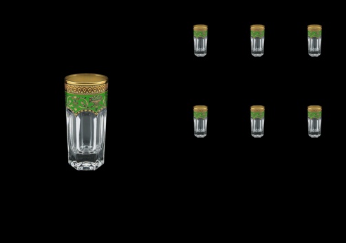 Provenza B5 PEGG Liqueur Tumblers 50ml 6pcs in Flora´s Empire Golden Green Decor (24-520)
