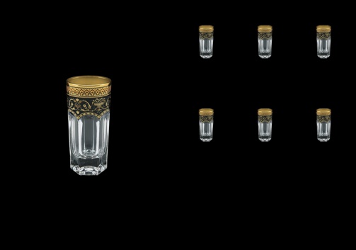 Provenza B5 PEGB Liqueur Tumblers 50ml 6pcs in Flora´s Empire Golden Black Decor (26-520)