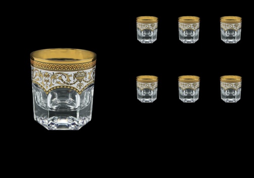 Provenza B2 PEGW Whisky Glasses 280ml 6pcs in Flora´s Empire Golden White Decor (21-527)