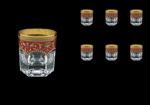 Provenza B2 PEGR Whisky Glasses 280ml 6pcs in Flora´s Empire Golden Red Decor (22-527)