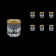 Provenza B2 PEGC Whisky Glasses 280ml 6pcs in Flora´s Empire Golden Blue Decor (23-527)