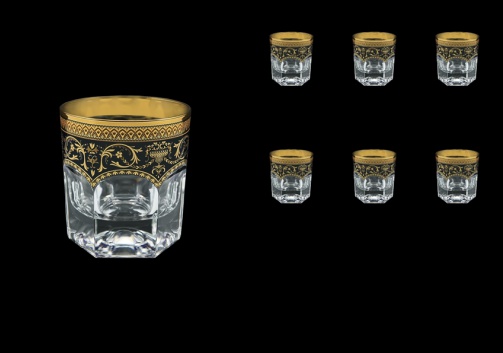 Provenza B2 PEGB Whisky Glasses 280ml 6pcs in Flora´s Empire Golden Black Decor (26-527)