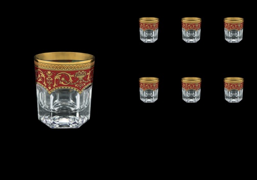 Provenza B3 PEGR Whisky Glasses 185ml 6pcs in Flora´s Empire Golden Red Decor (22-526)