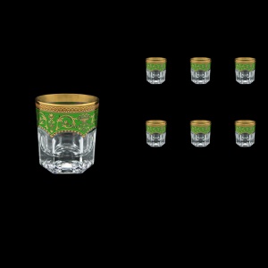 Provenza B3 PEGG Whisky Glasses 185ml 6pcs in Flora´s Empire Golden Green Decor (24-526)