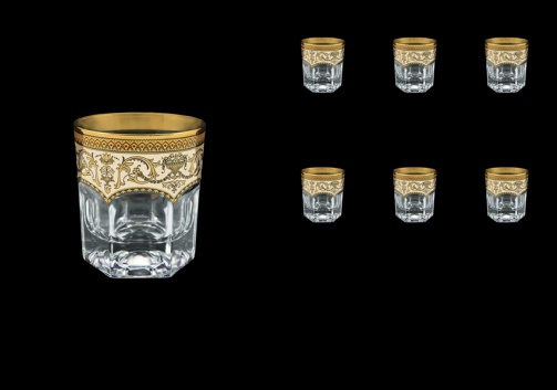 Provenza B3 PEGI Whisky Glasses 185ml 6pcs in Flora´s Empire Golden Ivory Decor (25-526)