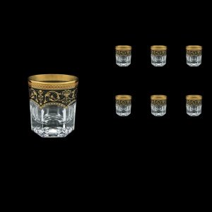 Provenza B3 PEGB Whisky Glasses 185ml 6pcs in Flora´s Empire Golden Black Decor (26-526)