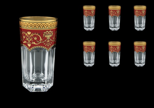 Provenza B0 PEGR Water Glasses 370ml 6pcs in Flora´s Empire Golden Red Decor (22-525)