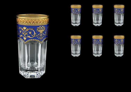 Provenza B0 PEGC Water Glasses 370ml 6pcs in Flora´s Empire Golden Blue Decor (23-525)