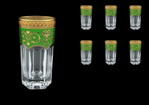 Provenza B0 PEGG Water Glasses 370ml 6pcs in Flora´s Empire Golden Green Decor (24-525)