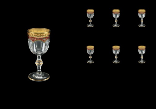 Provenza C5 PEGR Liqueur Glasses 50ml 6pcs in Flora´s Empire Golden Red Decor (22-521)