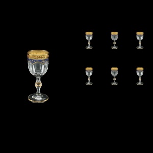 Provenza C5 PEGC Liqueur Glasses 50ml 6pcs in Flora´s Empire Golden Blue Decor (23-521)