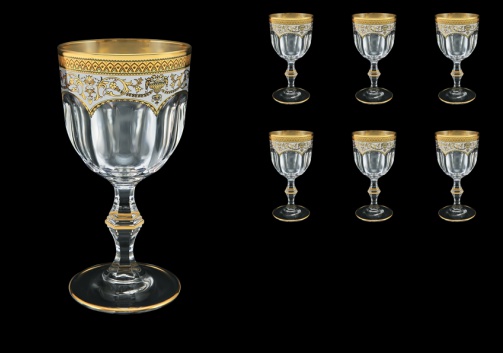Provenza C2 PEGW  Wine Glasses 230ml 6pcs in Flora´s Empire Golden White Decor (21-523)