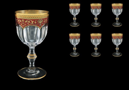 Provenza C2 PEGR  Wine Glasses 230ml 6pcs in Flora´s Empire Golden Red Decor (22-523)