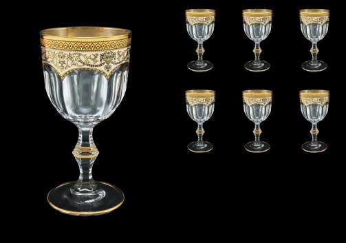 Provenza C2 PEGI  Wine Glasses 230ml 6pcs in Flora´s Empire Golden Ivory Decor (25-523)