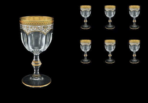 Provenza C3 PEGW Wine Glasses 170ml 6pcs in Flora´s Empire Golden White Decor (21-522)