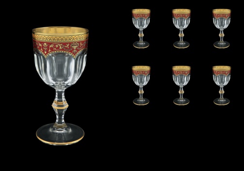 Provenza C3 PEGR Wine Glasses 170ml 6pcs in Flora´s Empire Golden Red Decor (22-522)