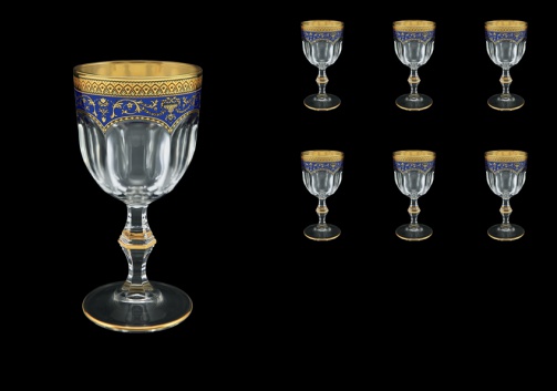 Provenza C3 PEGC Wine Glasses 170ml 6pcs in Flora´s Empire Golden Blue Decor (23-522)