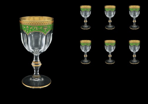Provenza C3 PEGG Wine Glasses 170ml 6pcs in Flora´s Empire Golden Green Decor (24-522)