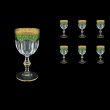 Provenza C3 PEGG Wine Glasses 170ml 6pcs in Flora´s Empire Golden Green Decor (24-522)