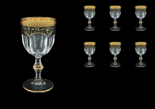 Provenza C3 PEGB Wine Glasses 170ml 6pcs in Flora´s Empire Golden Black Decor (26-522)