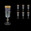 Provenza CFL PEGC Champagne Flutes 160ml 6pcs in Flora´s Empire Golden Blue Decor (23-524)